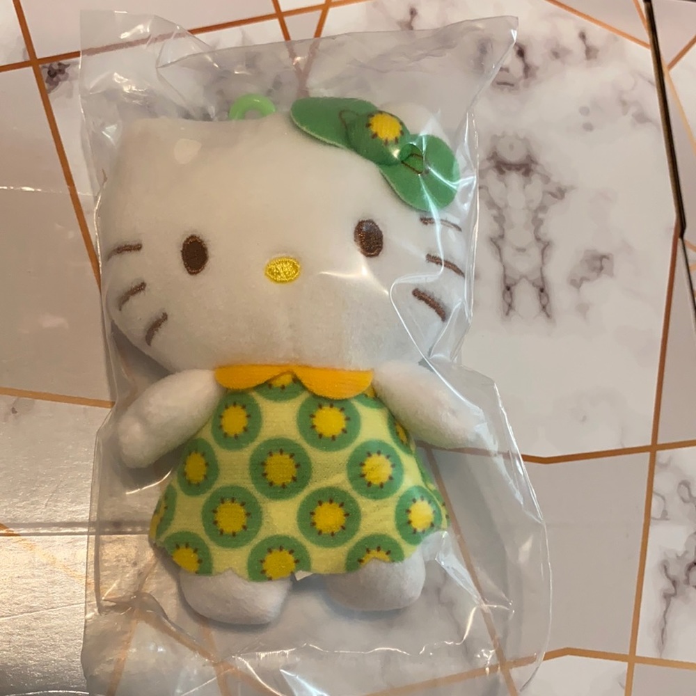Hello Kitty Kiwi Plush Keychain